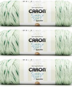 Caron Simply Soft Speckle White Sage Yarn - 3 Pack of 5oz/141g - Acrylic - #4 Worsted (Medium) - 235 Yards - Knitting & Crochet